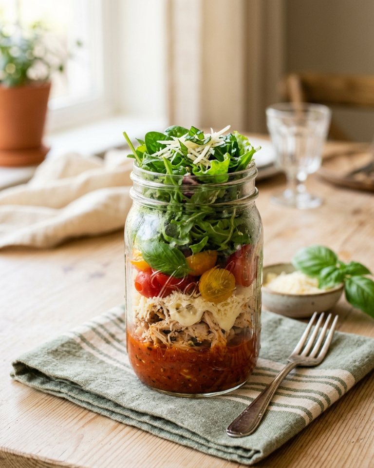 Salada proteica no pote