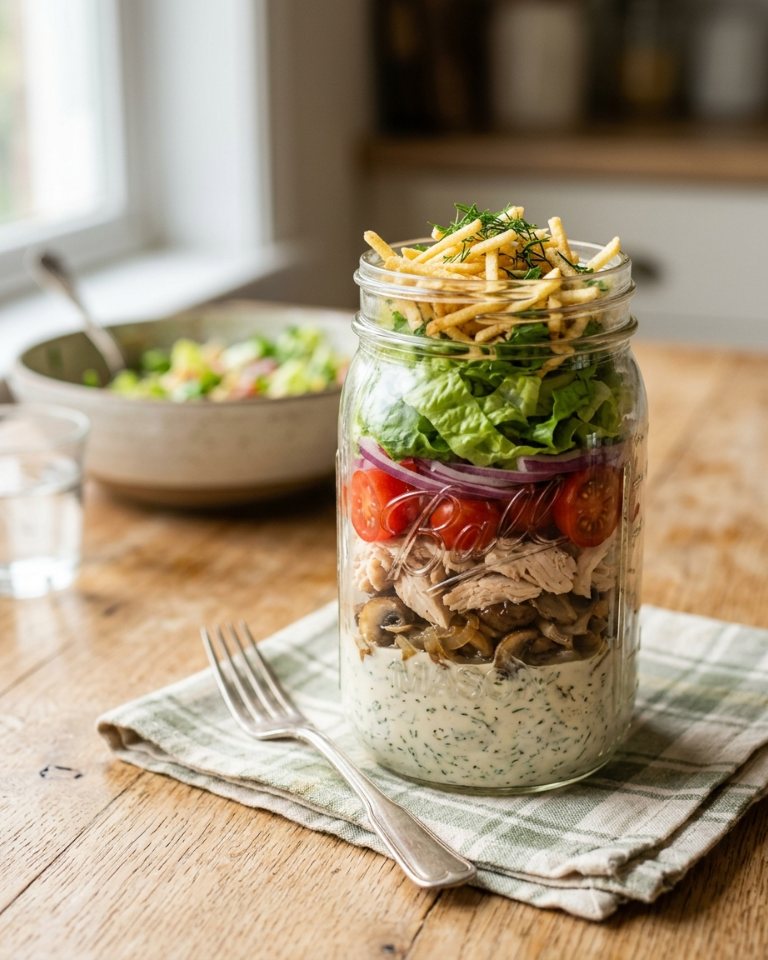 Salada proteica no pote